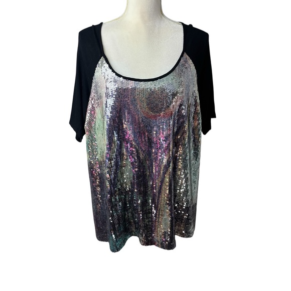 Moa Moa Tops - Moa Moa Woman sequin top, size 1X, vintage, party, holiday, dressy, colorful